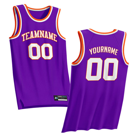 Purple-Orange Custom Basketball Jersey