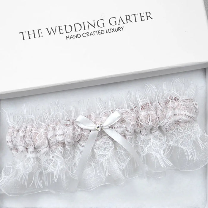 white chantilly lace wedding garter