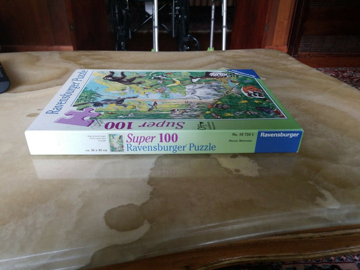 Ravensburger Super 100 Jungle Safari Hide & Seek Jungle Puzzle No. 107346 - Diamonds Sapphires Rubies Emeralds