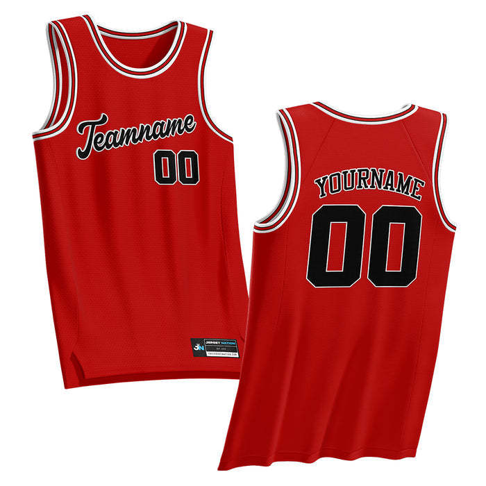 Red Black-White Custom Basketball Jersey