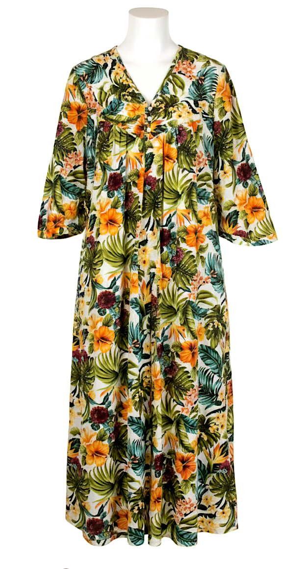 3/4 / Black Yellow Hibiscus