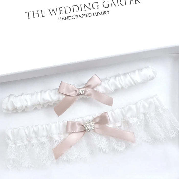 white brides garters