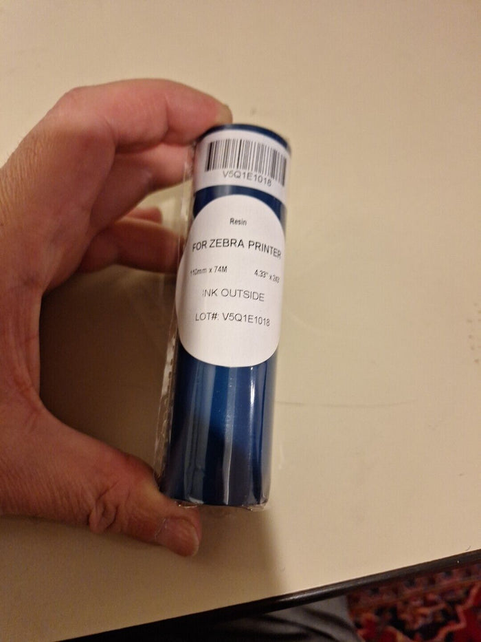 Resin for Zebra Printer 110mm x 74M 4.33" X 243' Ink Outside Lot# V5Q1E1018
