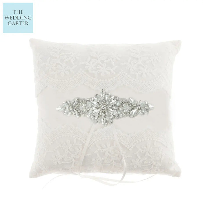 crystal wedding ring pillow