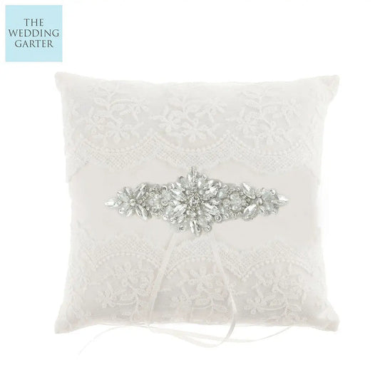 crystal wedding ring pillow