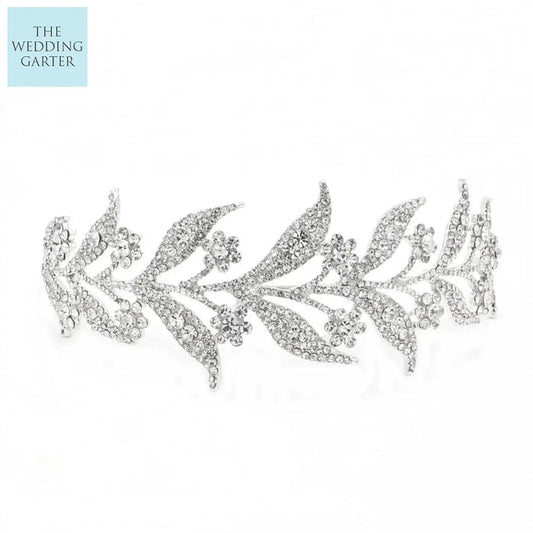 silver vine rhinestone wedding headband