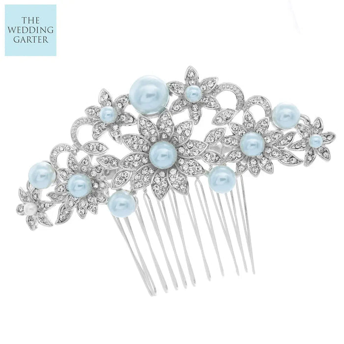 Rhinestone & Pearl Wedding Headpiece For Brides - The Wedding Garter