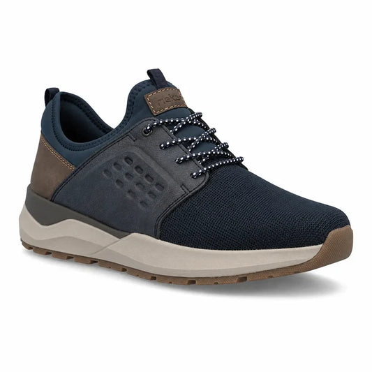 Rieker men's blue trainers with textile upper and lightweight cushioned sole, main product view