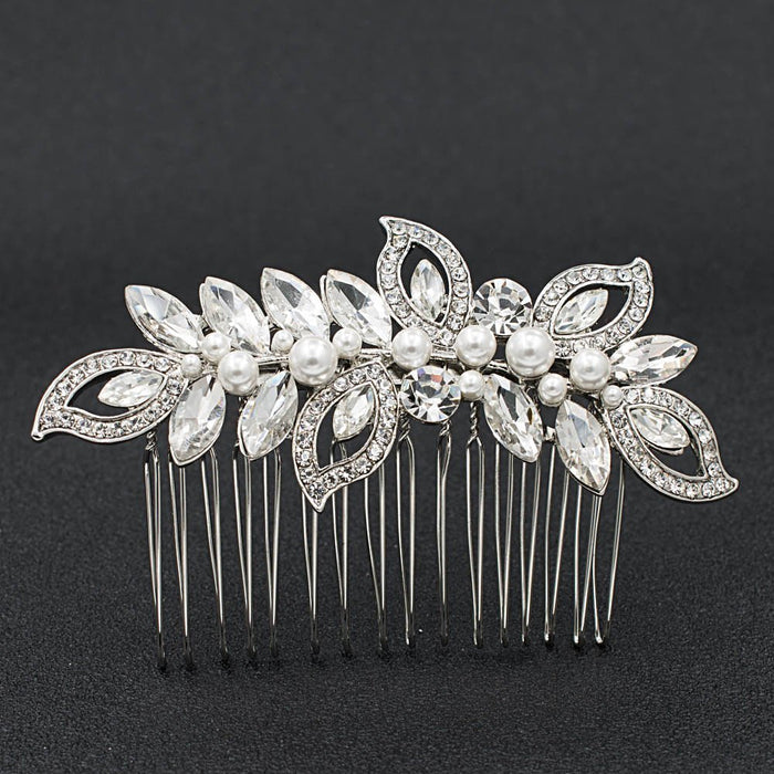Romantic Crystal & Pearl Wedding Headpiece - The Wedding Garter