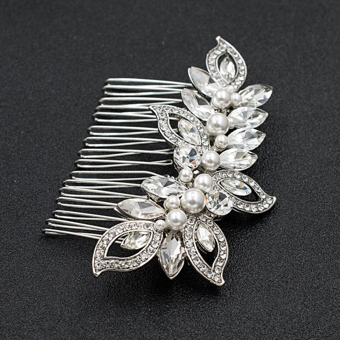 Romantic Crystal & Pearl Wedding Headpiece - The Wedding Garter