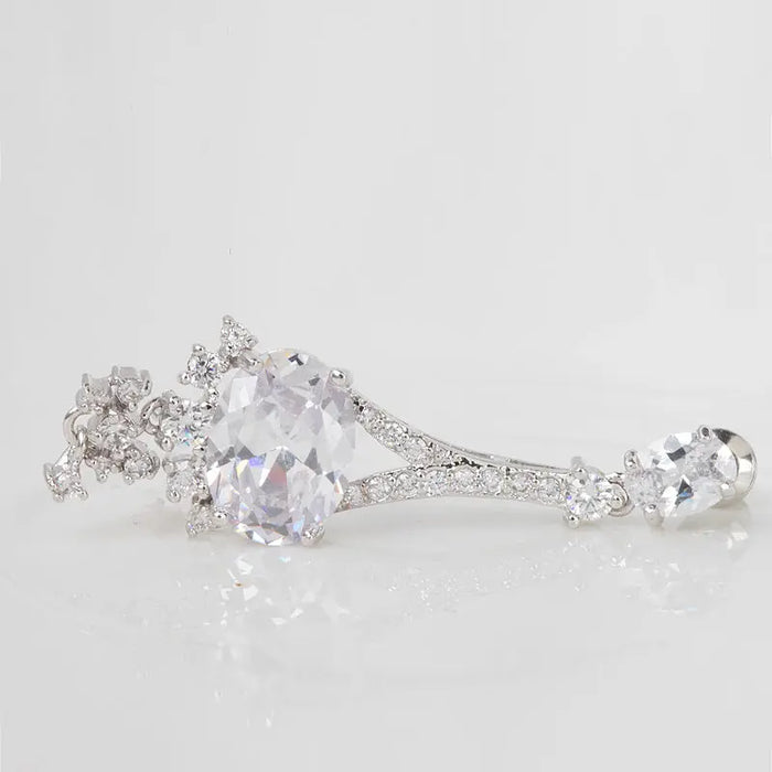 Romantic Cubic Zirconia Crystal Drop Earrings For Wedding - The Wedding Garter