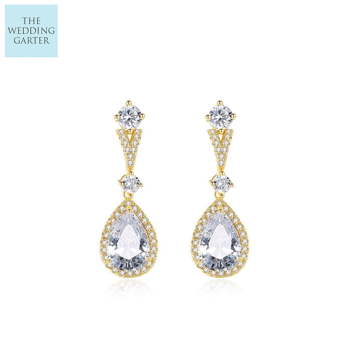 gold dropper earrings