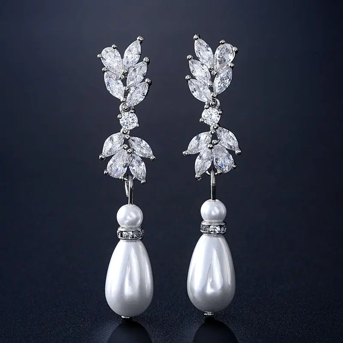 pearl wedding earrings