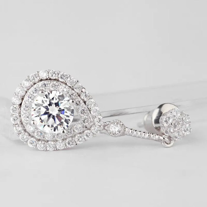 Romantic Pave Cubic Zirconia Pendant Bridal Jewellery Set - The Wedding Garter