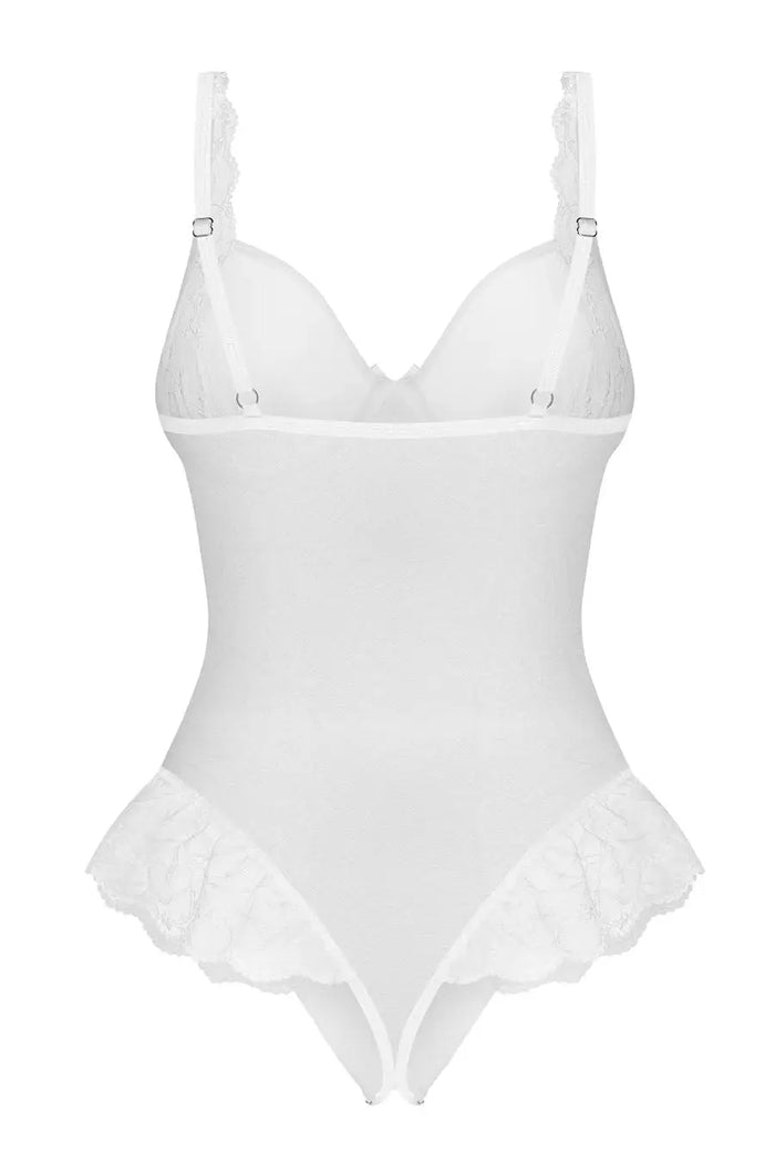 Romantic Sheer Floral Lace Crotchless Bridal Teddy The Wedding Garter