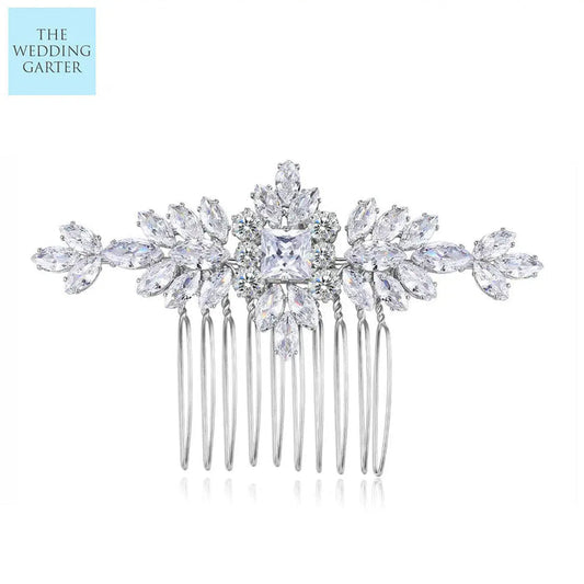 cubic zirconia hair comb