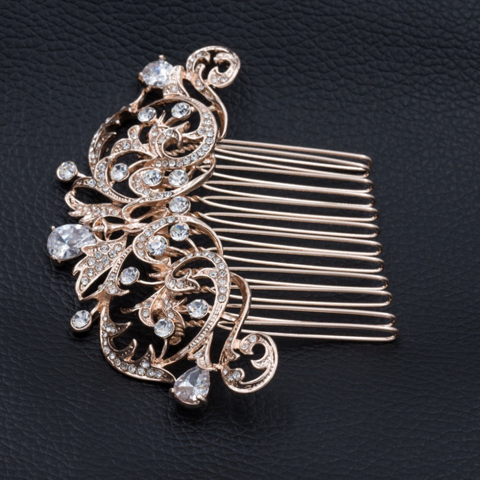 Rose Gold Vintage Design Bridal Headpiece - The Wedding Garter