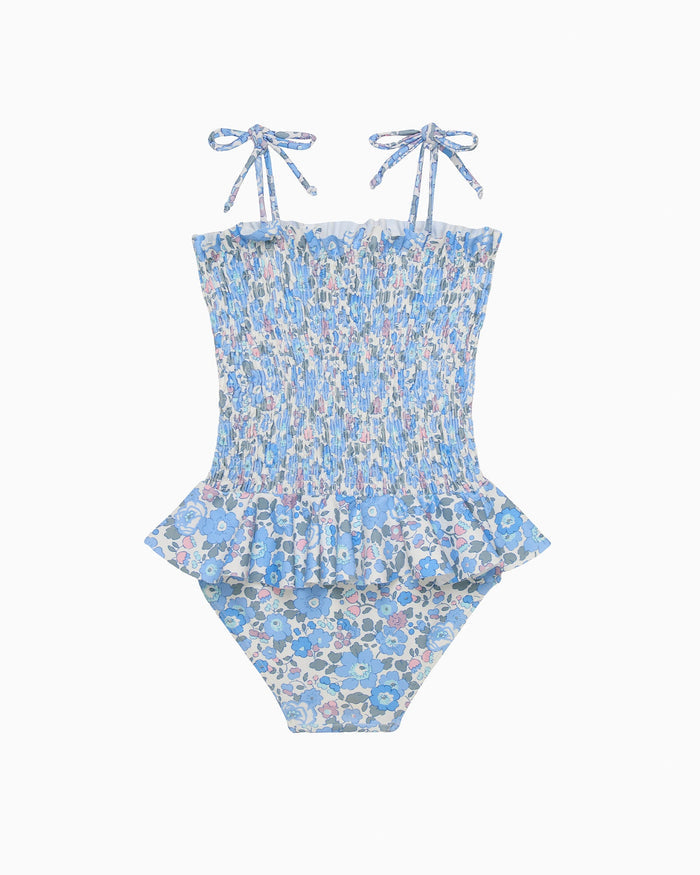 Hampton Swim Swimsuit Ruched Swimsuit in Blue Betsy