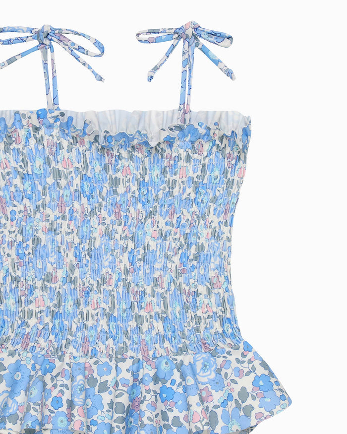Hampton Swim Swimsuit Ruched Swimsuit in Blue Betsy