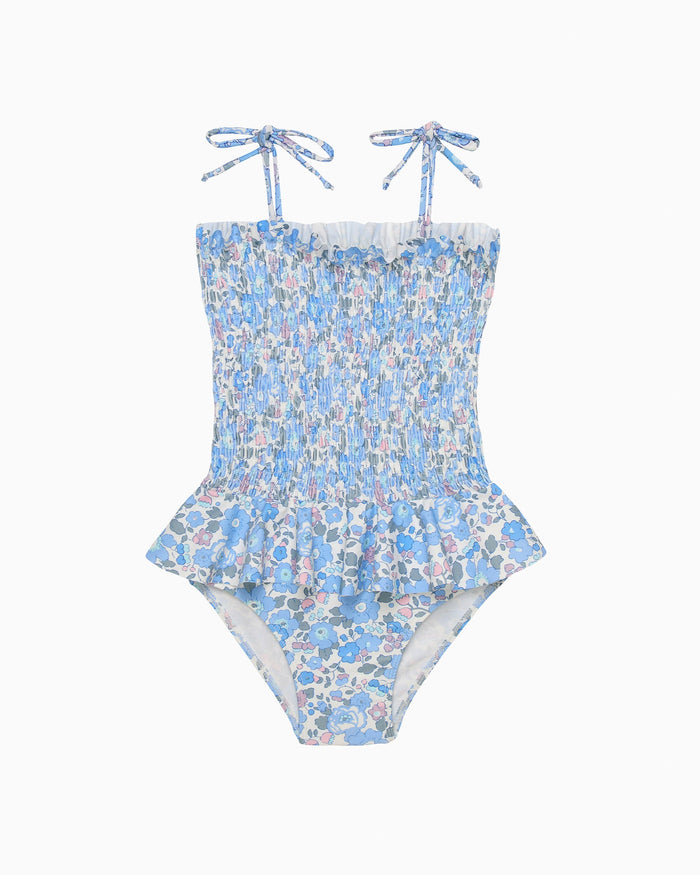 Hampton Swim Swimsuit Ruched Swimsuit in Blue Betsy