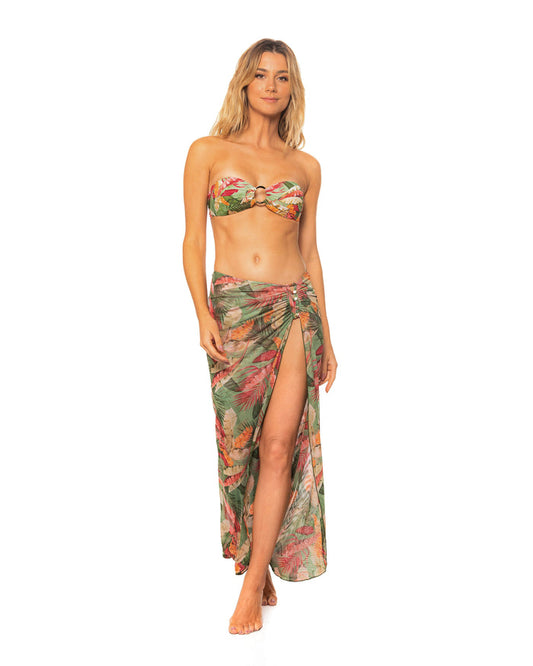 Sacred Garden Mesh Side Slit Long Skirt Swimsuit Cover-up