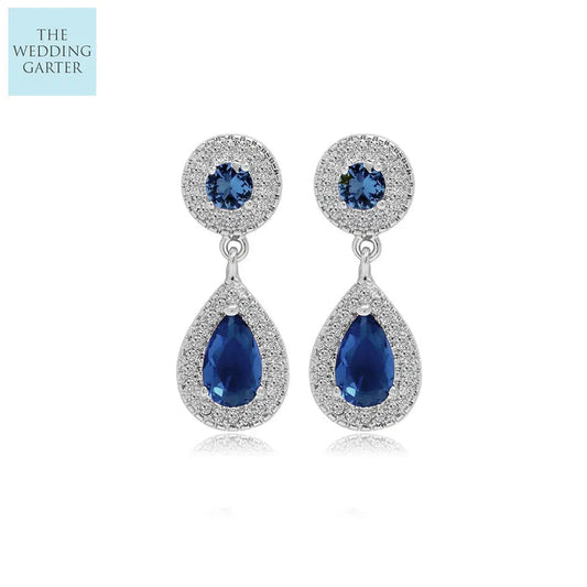 blue wedding earrings