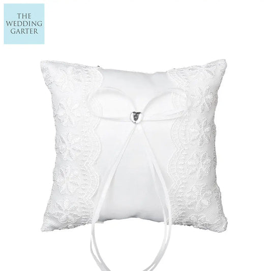 white wedding ring pillow ring bearer