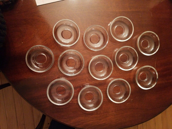 Set Of 12 Clear Murano Bobeches - Diamonds Sapphires Rubies Emeralds