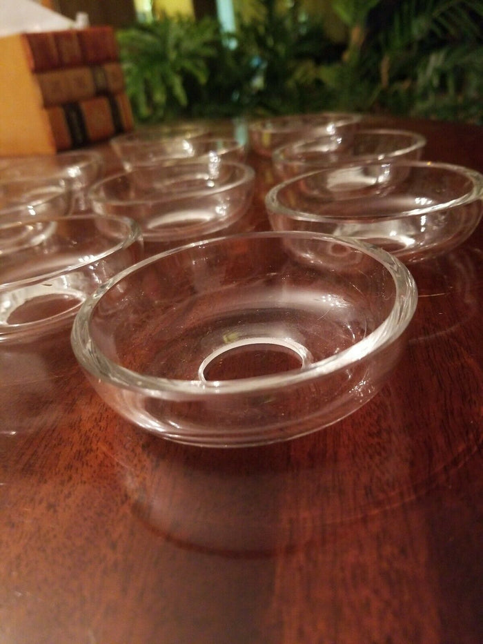 Set Of 12 Clear Murano Bobeches - Diamonds Sapphires Rubies Emeralds