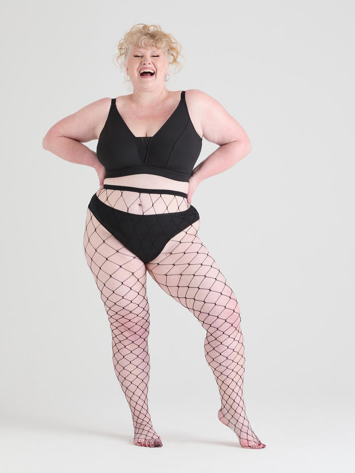 Sharkies Wide Fishnets - Black
