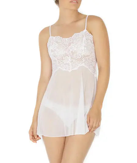 Sheer See Through White Babydoll Wedding Lingerie For Brides - The Wedding Garter