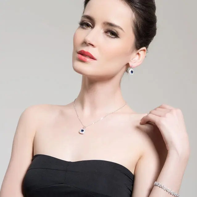 Shining Pave Cubic Zirconia Women's Bridal Necklace - The Wedding Garter