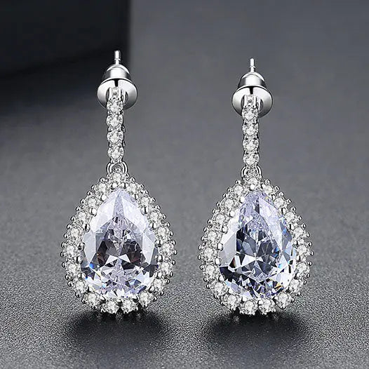 pear shape bridal earrings