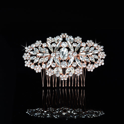 Silver Floral Bridal Hair Accessories Comb - The Wedding Garter