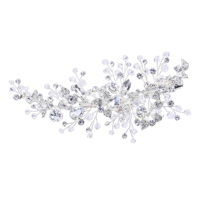Silver Rhinestone Wedding Headpiece Clip - The Wedding Garter