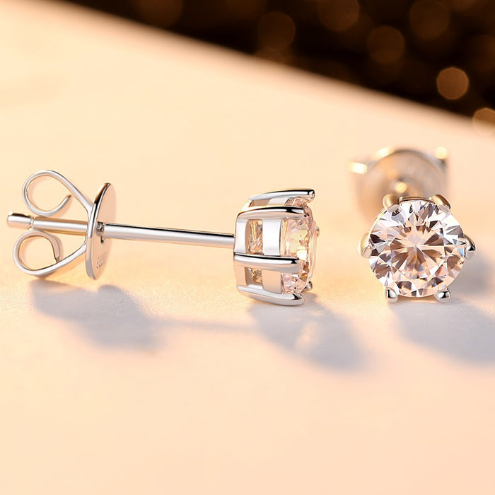 Simple 1 Carat CZ Hypoallergenic Bridal Earrings - The Wedding Garter