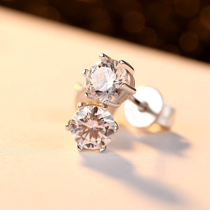 Simple 1 Carat CZ Hypoallergenic Bridal Earrings - The Wedding Garter