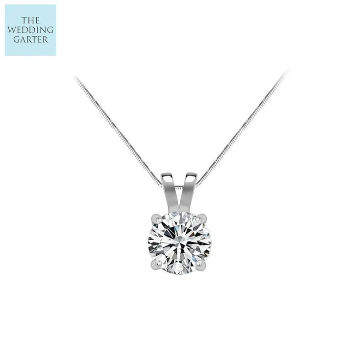 simple 1 carat cz diamond pendant