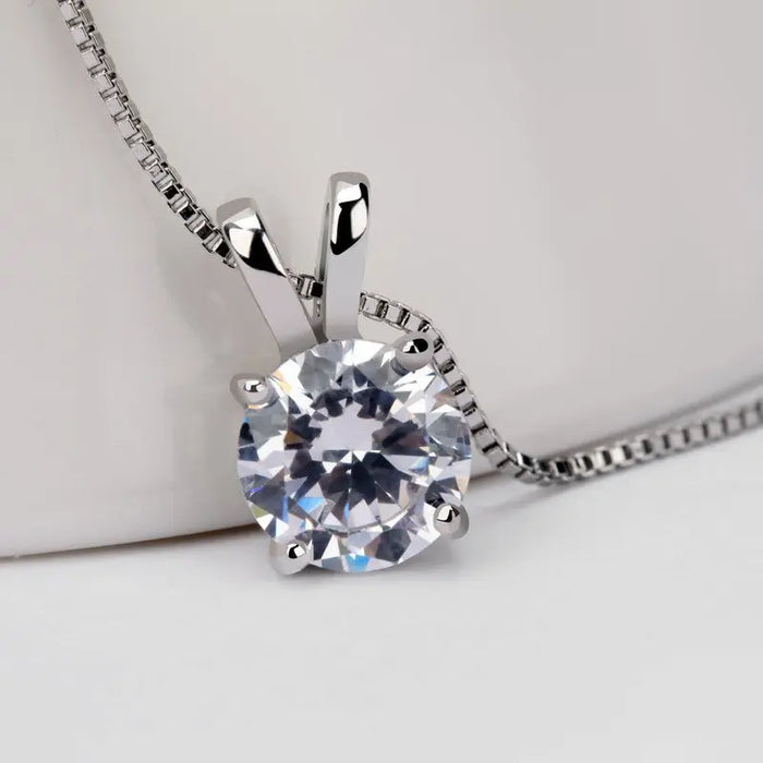 Simple 1 Carat Solitaire Cubic Zirconia Diamond Bridal Pendant - The Wedding Garter