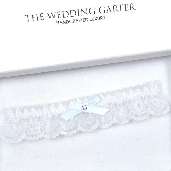 white wedding garter