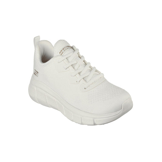 Off-white women's lace-up knit sneaker with cushioned, chunky sole