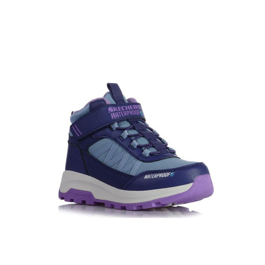 Skechers girls lightweight sneakers in purple and dark blue, waterproof design