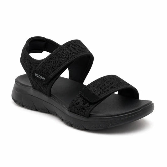 Skechers Summits women’s black sandals with two adjustable hook-and-loop straps