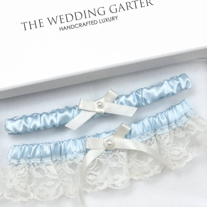 blue garter set for brides
