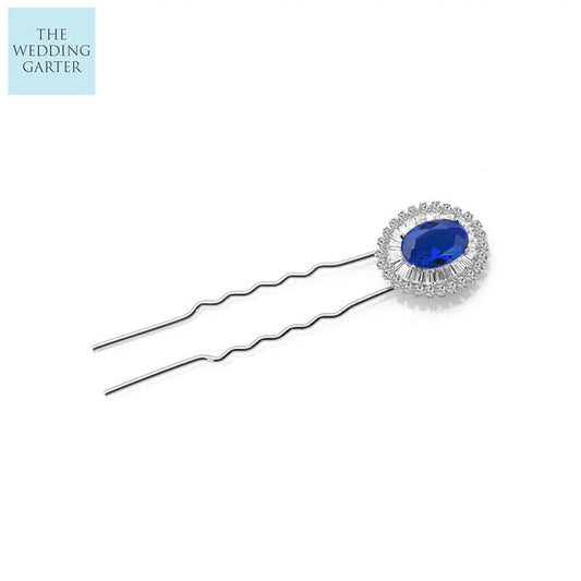 blue wedding hair accessories