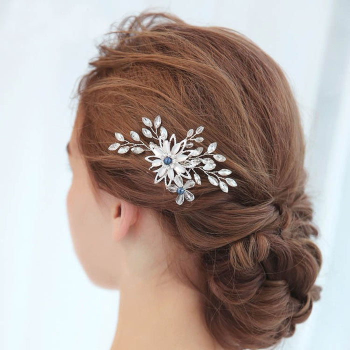 Something Blue Silver Wedding Hair Comb - The Wedding Garter