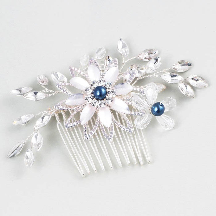 Something Blue Silver Wedding Hair Comb - The Wedding Garter