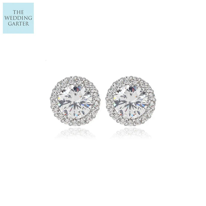 round cubic zirconia stud earrings