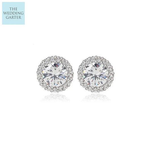 round cubic zirconia stud earrings