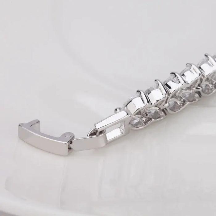 Sparkling Marquise Cubic Zirconia Womens Platinum Wedding Bracelet - The Wedding Garter